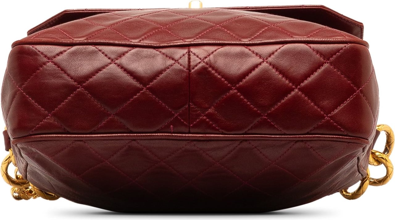 Chanel CC Quilted Lambskin Shoulder Bag Rood