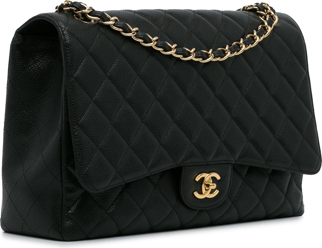 Chanel Maxi Classic Caviar Single Flap Bag Zwart