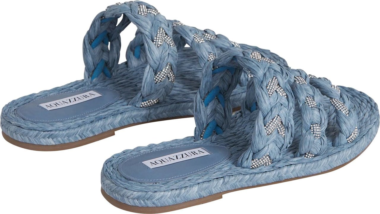 Aquazzura Raffia Coastal Sandal Blauw