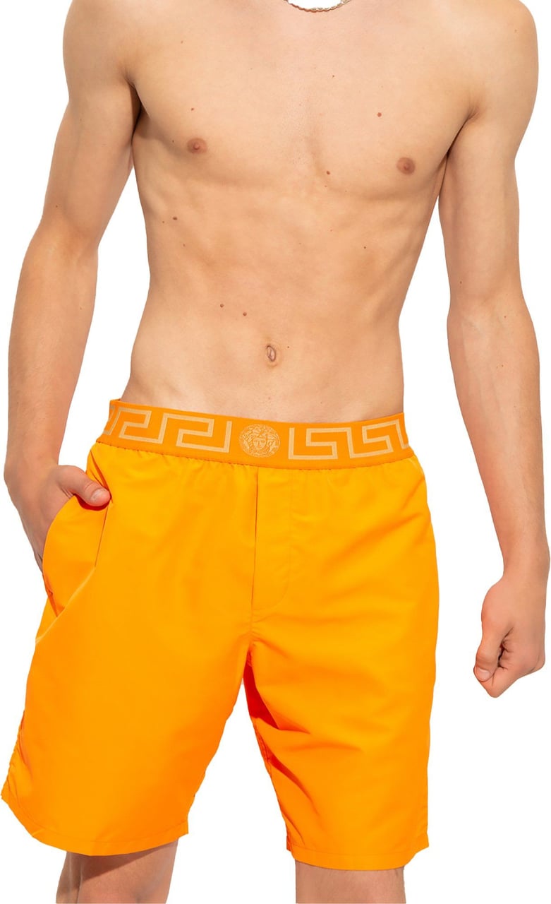 Versace Greca Medusa Logo Swim Shorts Oranje