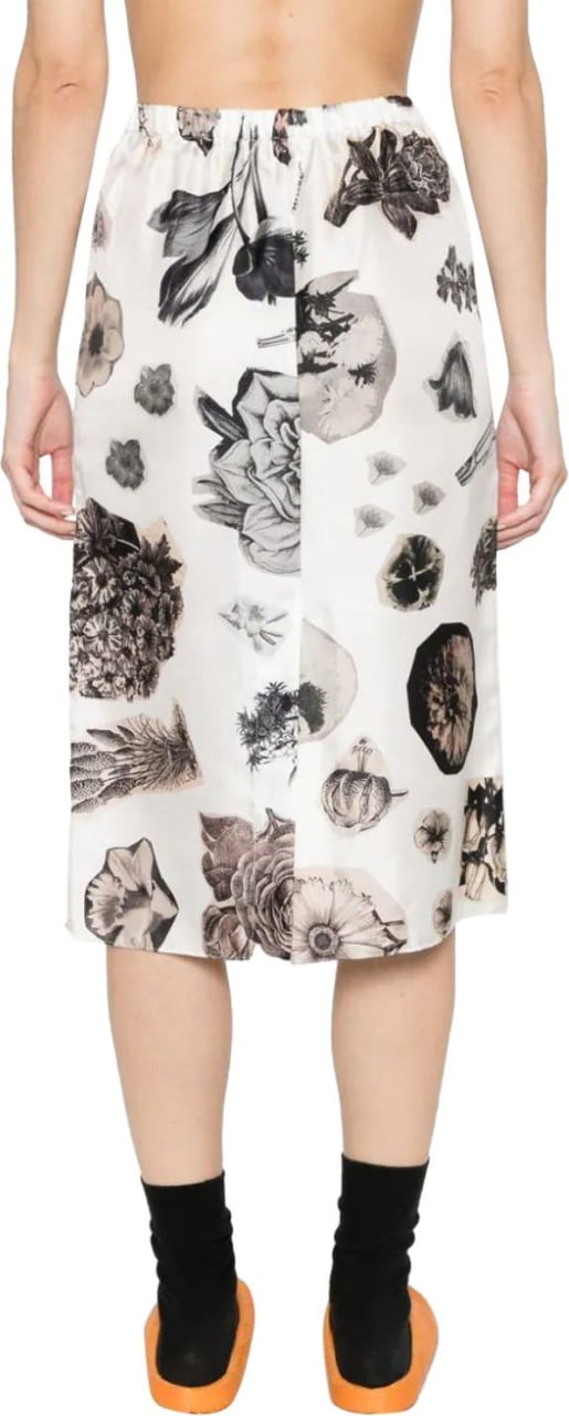 Marni Floral Grey Skirt White Wit