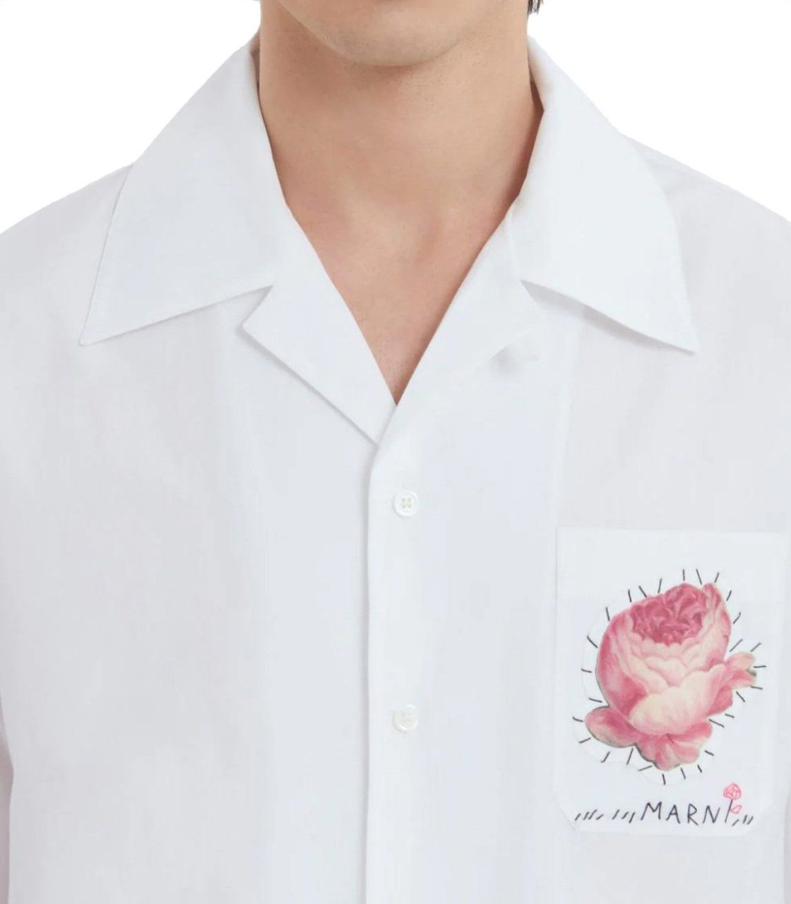 Marni Shirt Flower Logo White Wit