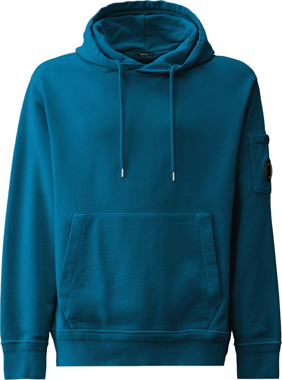 CP Company Diagonal Fleece Lens hoodie Blauw