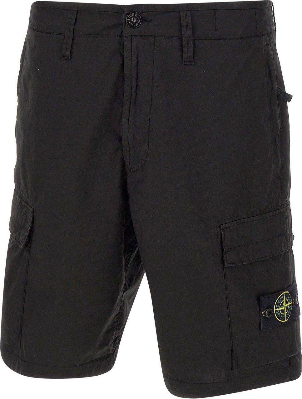 Stone Island Shorts with detachable logo patch Zwart