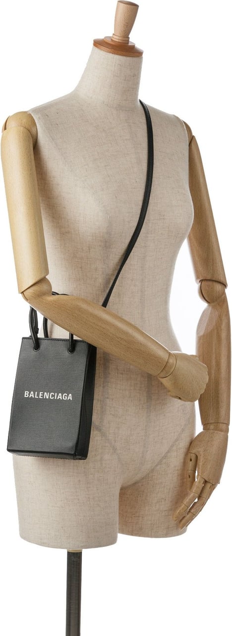 Balenciaga Mini Shopping Phone Holder Zwart