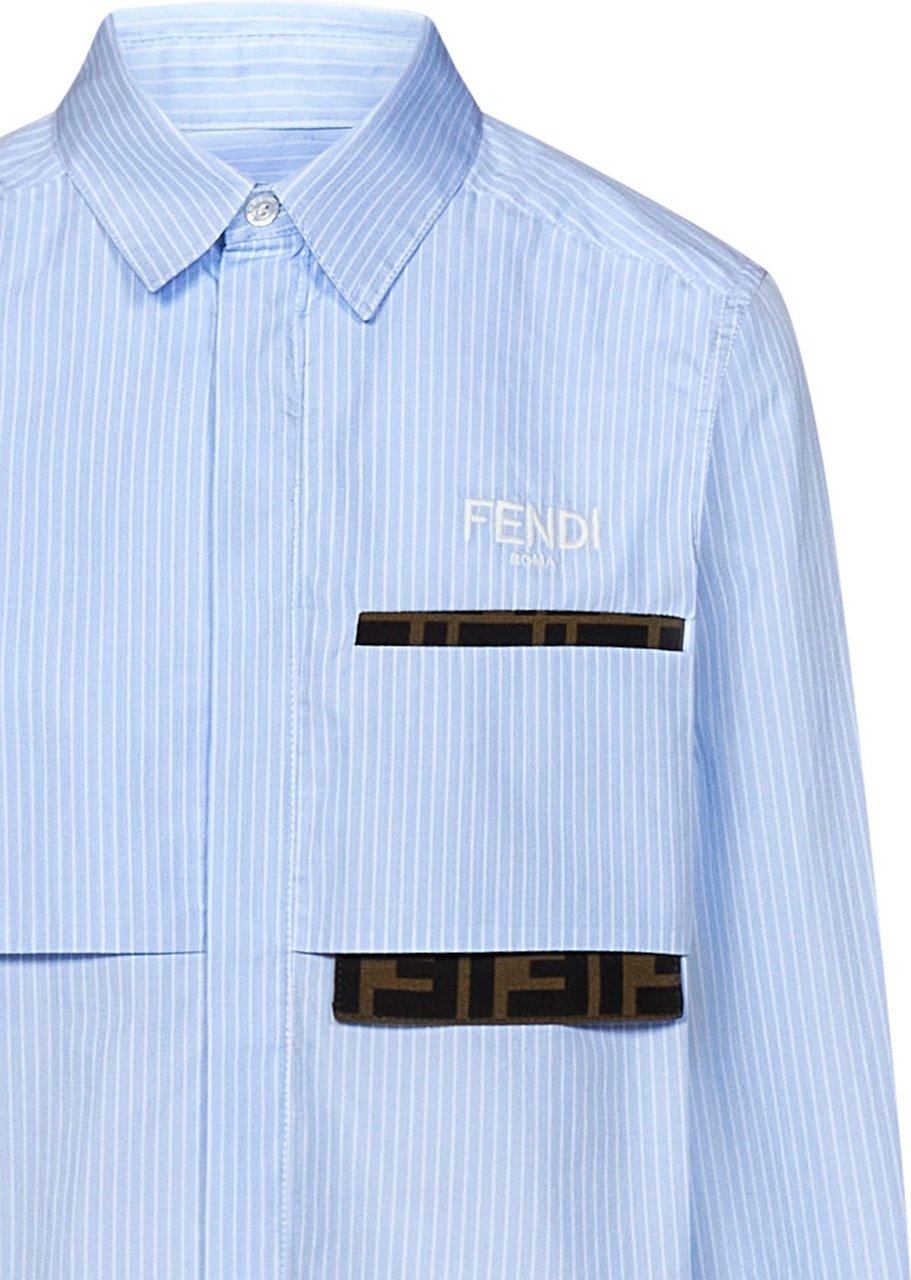 Fendi FENDI KIDS Shirts Clear Blue Blauw