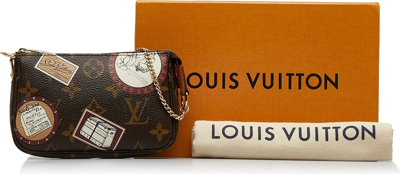 Louis Vuitton Monogram Patch Mini Pochette Accessoires Bruin