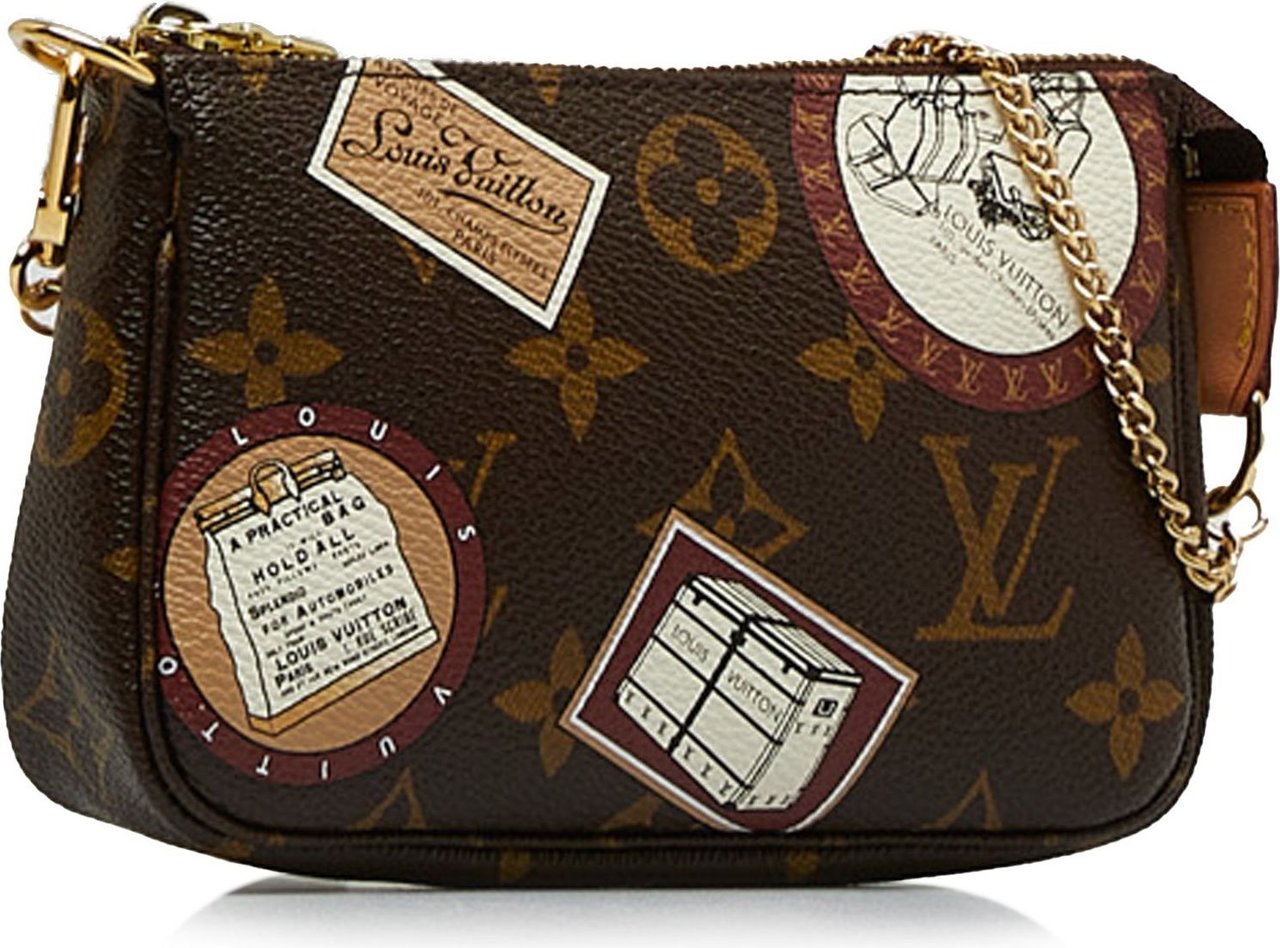Louis Vuitton Monogram Patch Mini Pochette Accessoires Bruin