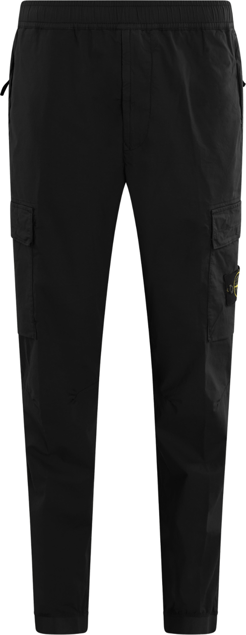 Stone Island Cargo pants with detachable logo Zwart