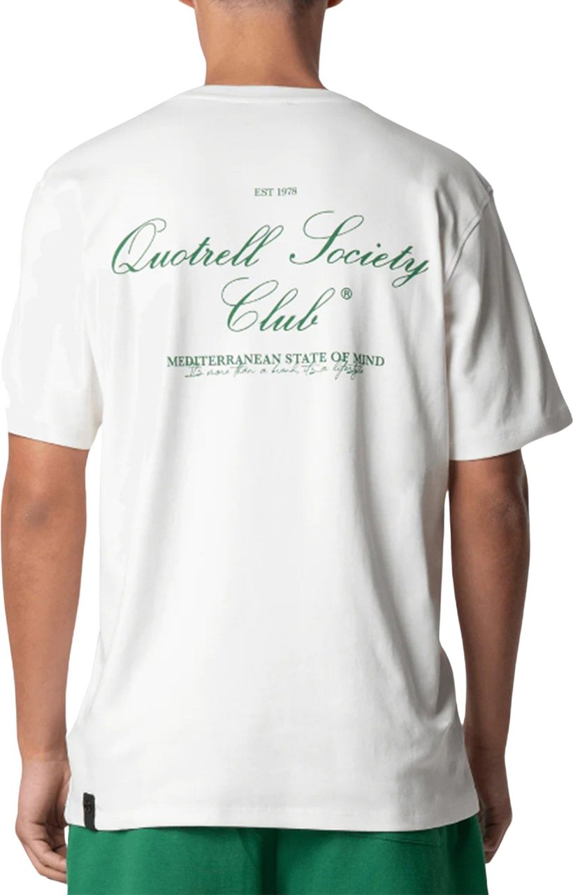 Quotrell Society Club T-shirt | White/cobalt Groen
