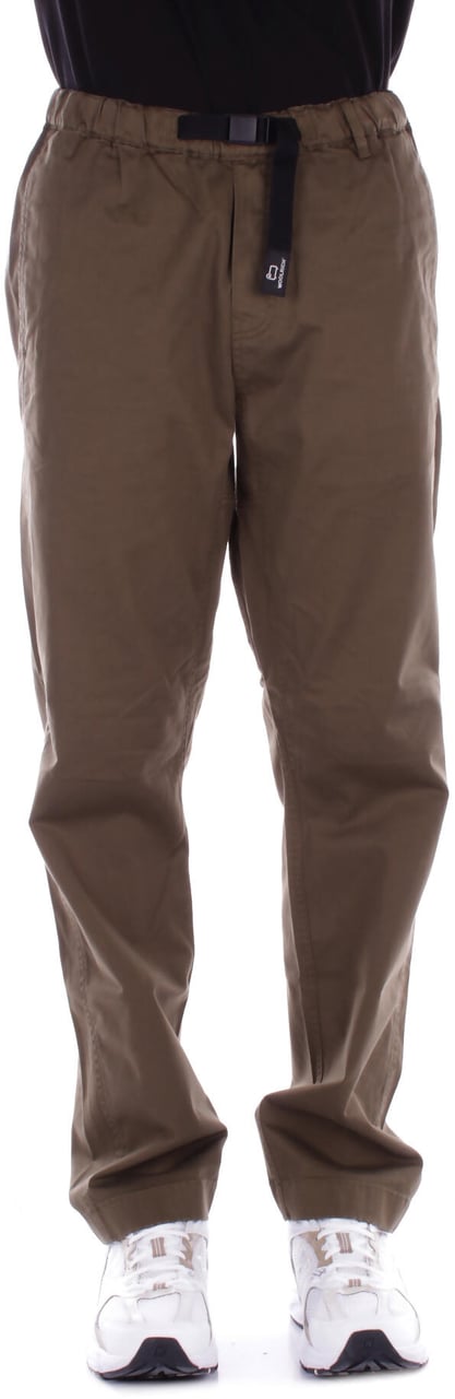 Woolrich Trousers Verde Oliva Groen