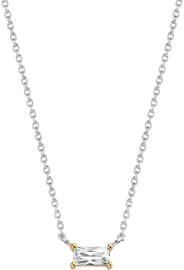 Ti Sento Ti Sento collier 3977ZY/42 zilver met baquet geslepen zirconia in vergulde zetting Divers