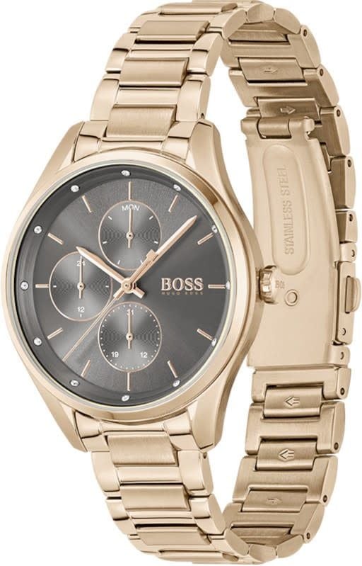 Hugo Boss BOSS Horloge Dames HB 1502603 Staal Rosé Plated Wijzerplaat Bruin Divers