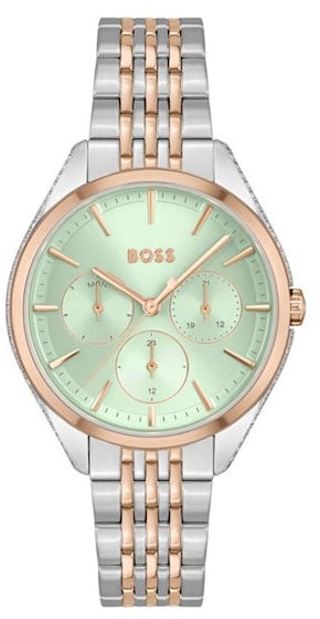 Hugo Boss BOSS Horloges Dames HB1502641 Staal Bi-Color Chronograaf met Mint Groene Wijzerplaat Divers