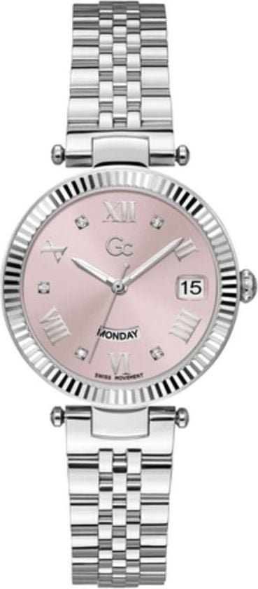 GC GC Dames Horloge Z01001L3MF Staal Swiss Made Quartz met Roze Wijzerplaat Divers