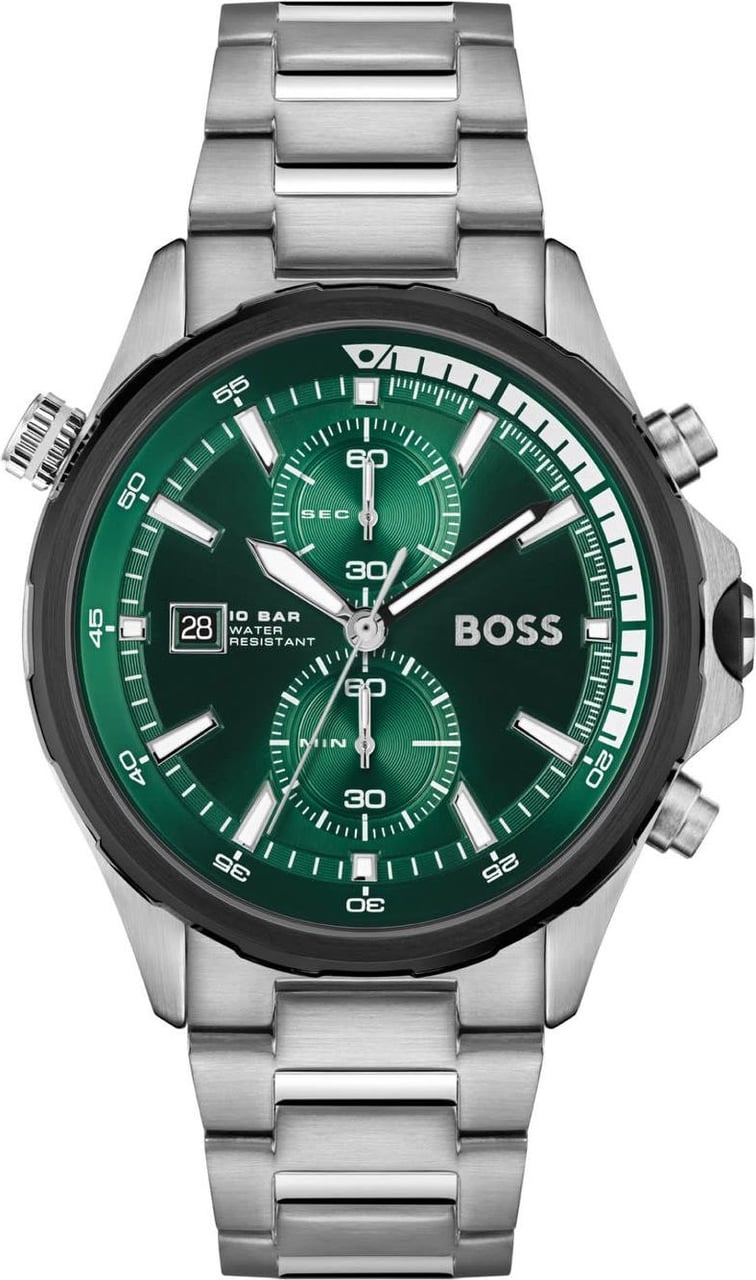 Hugo Boss BOSS Horloge Heren HB1513930 Staal Chronograaf met Groene Wijzerplaat Divers