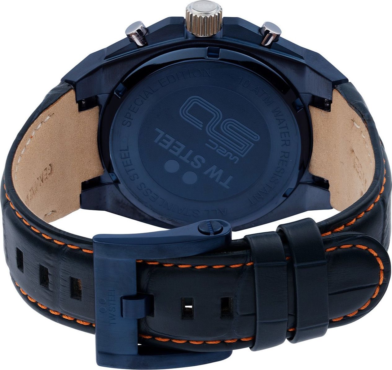 TW Steel TW Steel Horloge Heren CE4110 Staal Chronograaf 44mm Blauwe Plated met Zwart Plated Bezel Divers