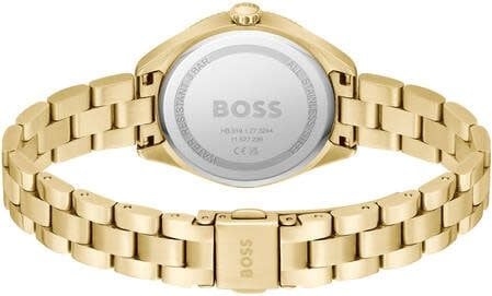 Hugo Boss BOSS Horloge Dames HB1502729 Staal Goudkleurig met Groene Wijzerplaat 32mm Divers