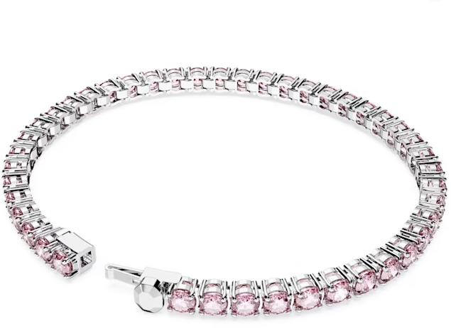 Swarovski Swarovski Armband 5648930 Matrix Zilverkleurig Tennis de Lux met Roze Stenen Divers