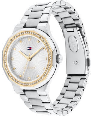 Tommy Hilfiger Tommy Hilfiger horloge TH1782723 Dames Piper staal met goudkleurige bezel met zirkonia's Divers