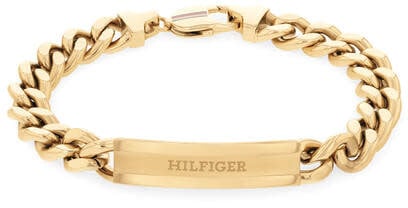 Tommy Hilfiger Tommy Hilfiger armband TJ2790580 heren armband goudkleurig met hilfiger plaatje Divers