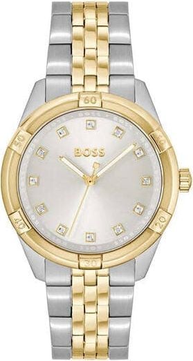 Hugo Boss BOSS Horloge Dames HB1502700 Staal Bicolor met Zirkonia Stenen 36mm Divers