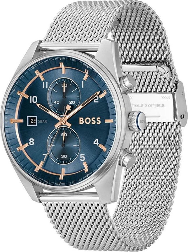 Hugo Boss BOSS Heren Horloge HB1514149 Staal Quartz Chronograaf Skytraveller 44 mm Divers