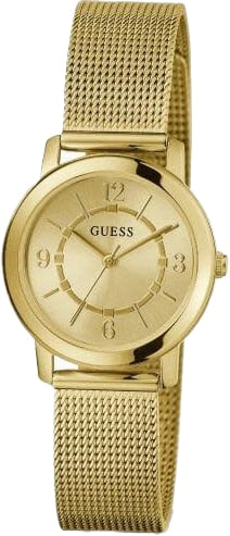 Guess Guess Dames Horloge GW0666L2 Staal met Geelgouden Plating Quartz met Meshband Divers