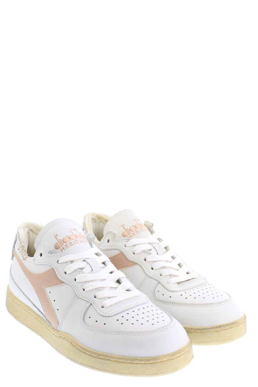 Diadora Dames Mi Basket Row Wit/Oudroze Wit