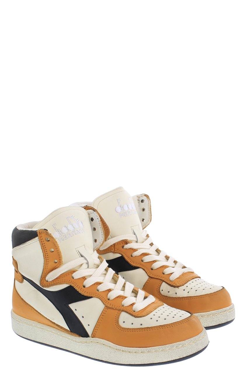 Diadora Dames Mi Basket Used Beige/Oker/Zwar Wit