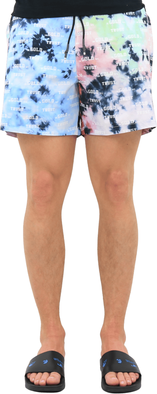 In Gold We Trust Heren Tie Dye Swimshorts Blauw