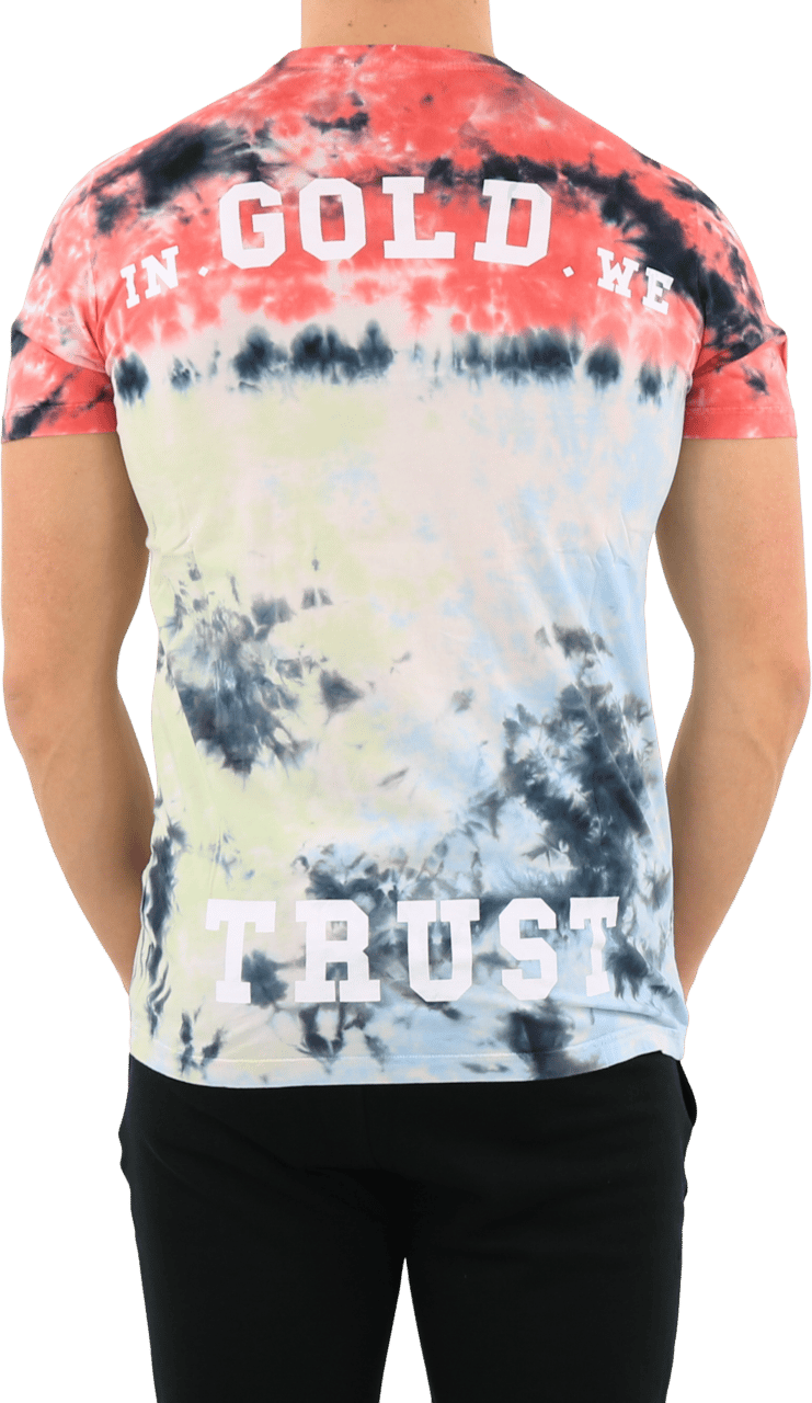 In Gold We Trust Heren Tie Dye T-Shirt Rood