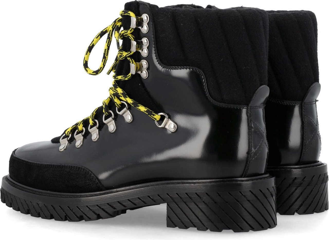OFF-WHITE GSTAAD LACE UP BOOT BLACK BLACK Zwart