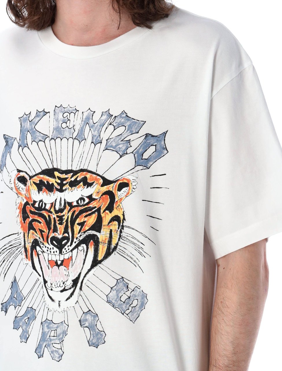 Kenzo DRAWN TIGER S/S OVER TEE Wit