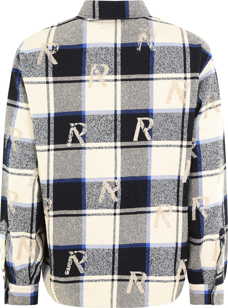 Represent Heren All Over Initial Flannel Shirt Blauw