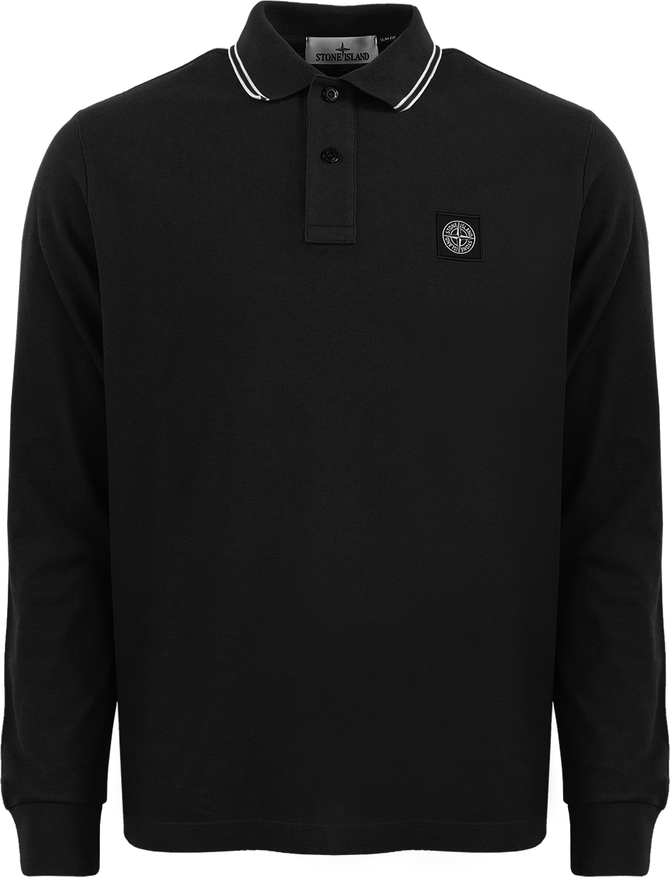 Stone Island Heren Logopatch Polo Shirt Zwart Zwart
