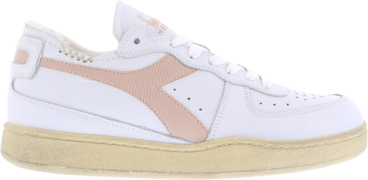 Diadora Dames Mi Basket Row Wit/Oudroze Wit