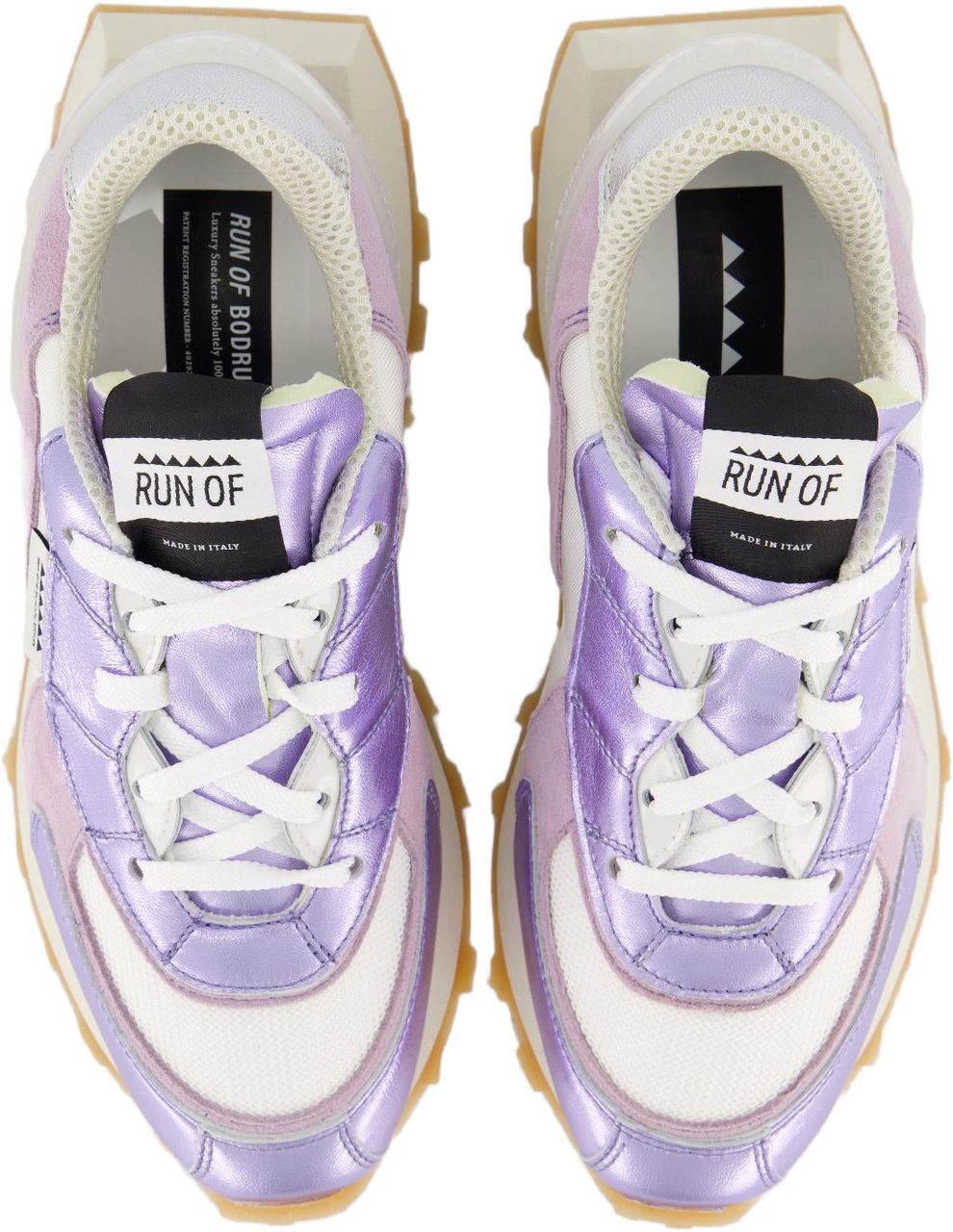 Run Of Dames Mango Sneaker Paars/Metal Geel