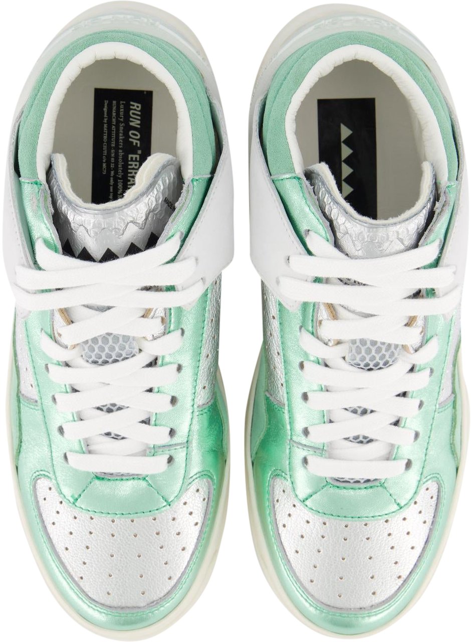 Run Of Dames Mid Metal Sneaker Groen Groen