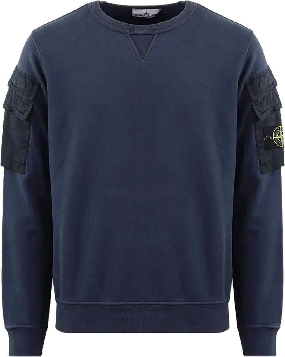 Stone Island Heren Logo-Patch Sweater Blauw Blauw