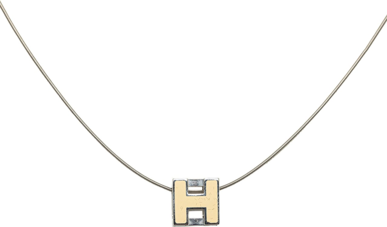 Hermès Cage d'H Cube Necklace Zilver