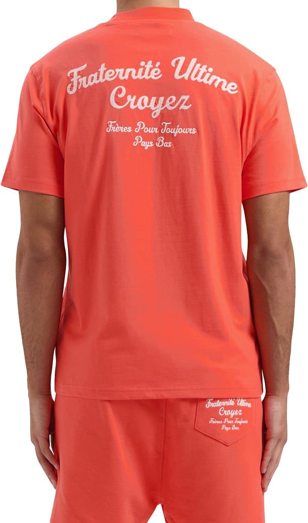 Croyez croyez fraternité t-shirt - coral/white Rood