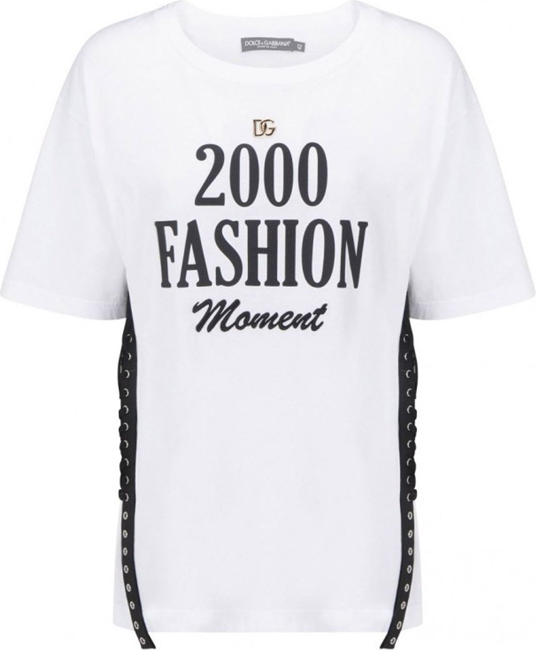 Dolce & Gabbana Dolce & Gabbana Lacing Detailed T-Shirt Wit