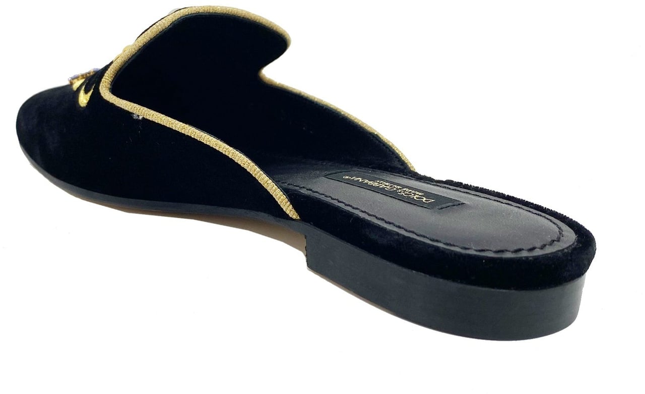 Dolce & Gabbana Dolce & Gabbana Velvet Mules Zwart