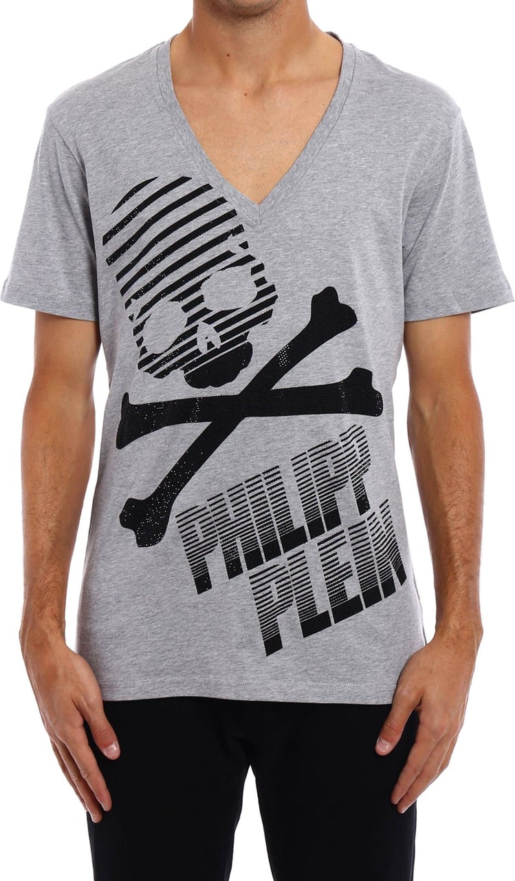 Philipp Plein Philipp Plein Cotton Logo T-Shirt Grijs