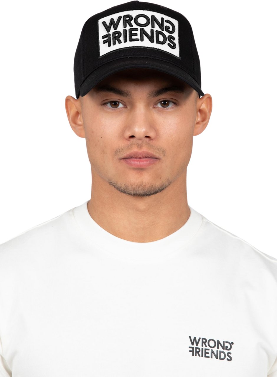 Wrong Friends BARCELONA CAP - BLACK/WHITE Zwart