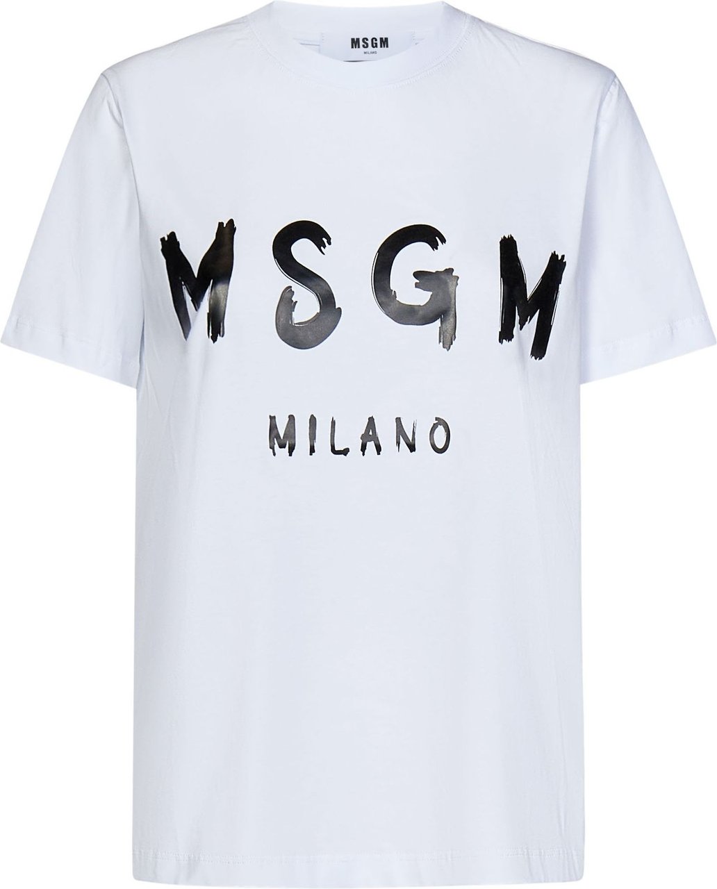 MSGM Logo Print T-Shirt Wit