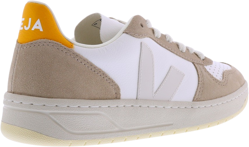 Veja Dames V-10 Sneaker Beige/Wit/Geel Beige