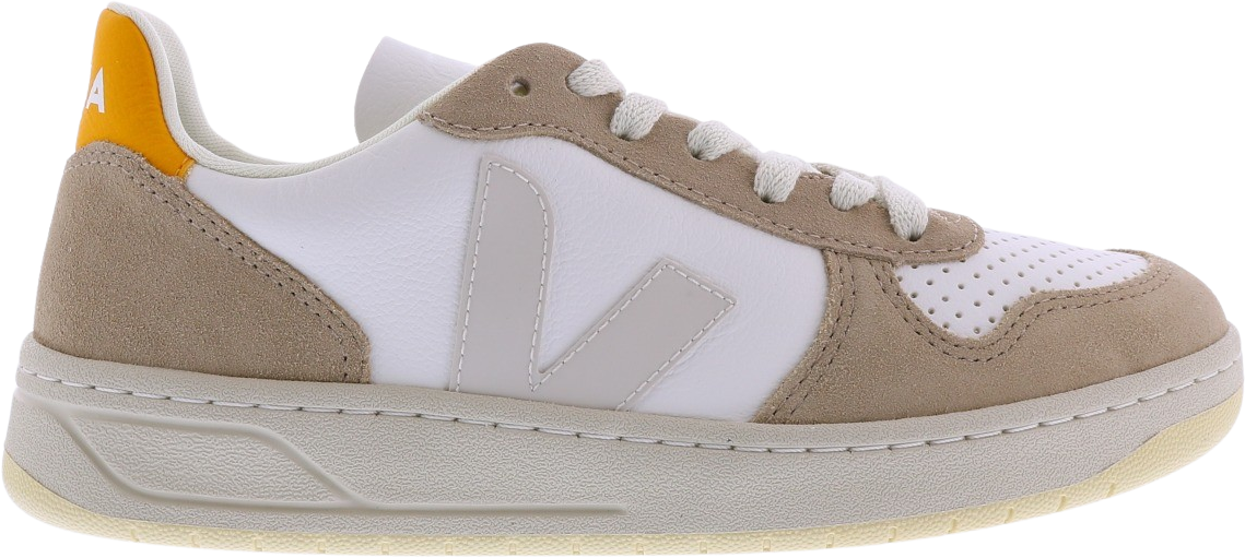 Veja Dames V-10 Sneaker Beige/Wit/Geel Beige