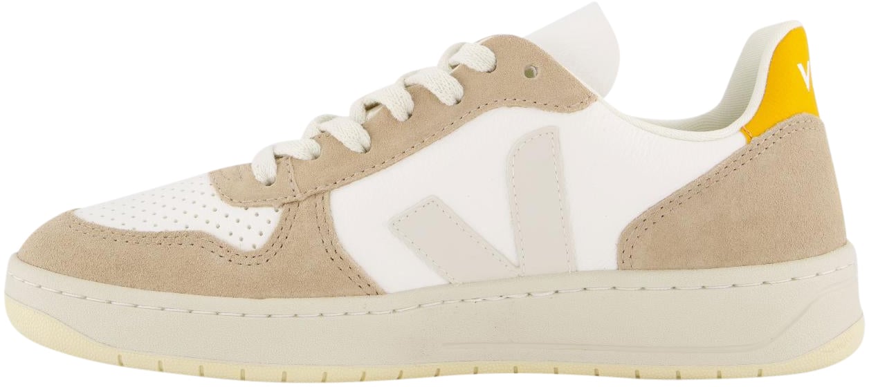 Veja Dames V-10 Sneaker Beige/Wit/Geel Beige